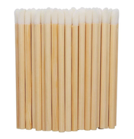 Baguette à lèvres floquée en bambou écologique Applicateur de lèvres Extension de cils Spoolies Brosse de nettoyage