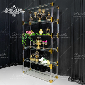 Meubles de mariage en bois massif de style moderne vitrine de fête en verre à <span class=keywords><strong>vin</strong></span> en acier inoxydable avec matériau acrylique onirique - Product Image 1