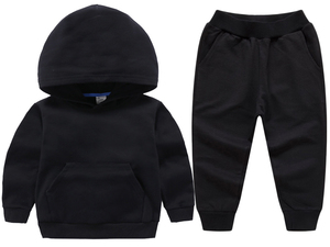 Ensemble de vêtements pour enfants Conyson avec logo personnalisé, sweat-shirts à capuche et pantalons de <span class=keywords><strong>jogging</strong></span> unis, 2 pièces, survêtements personnalisés pour garçons et filles - Product Image 3