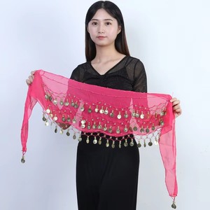 J609 Sciarpa da Danza del Ventre con Paillettes per <span class=keywords><strong>Donna</strong></span>, Cintura Avvolgente, Gonna per Spettacoli e Festival, Taglia Unica - Product Image 5