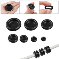 Bouchon de protection unilatéral noir pour trou de boîtier de distribution de câbles, étanche en caoutchouc