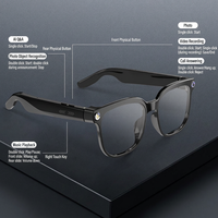 Lunettes intelligentes IA avec caméra, audio Bluetooth, appels vocaux, prise de photos, enregistrement vidéo, casque audio