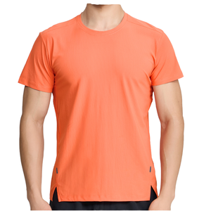 T-shirt de sport en polyester et élasthanne, 6 couleurs, tricoté, écologique, respirant, séchage rapide, élastique, uni, pour homme, idéal pour la gym - Product Image 1
