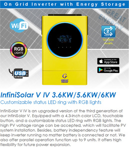 Vente en gros d'onduleurs hybrides <span class=keywords><strong>Euronet</strong></span> Solar 5,6 kW 6 kW monophasés Infinisolar V IV 5600W certifiés CE, efficacité de 93% - Product Image 3