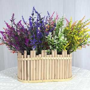 Fleurs artificielles de 34 cm, diverses couleurs, plantes, bouquets de lavande en plastique à 7 branches pour la décoration de mariage, d'hôtel et de la maison - Product Image 1