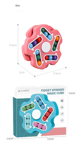 ของเล่นถั่วปั่นพลาสติกทรงสี่เหลี่ยมหมุนได้สองด้านเพื่อความสนุก - Product Image 5