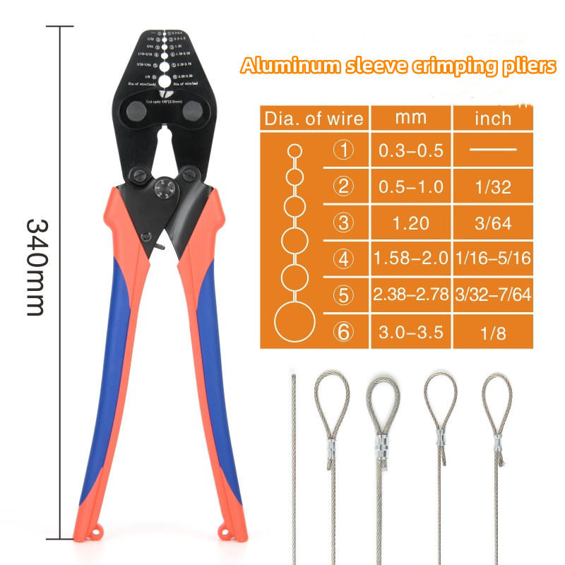Stainless steel wire rope 8-shaped aluminum sleeve crimping pliers ...