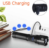 Lampe de poche LED super puissante Zoom torche tactique Usb Rechargeable lampe étanche 26650 pour le camping en plein air