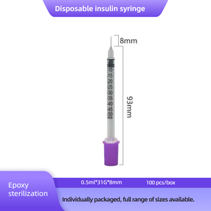 Jeringa de Seguridad Desechable con Aguja de 0.5ml y 1ml, Pistola de Inyección Animal de Calibre 29 y 1/2 Pulgada para Uso Veterinario - Product Image 2