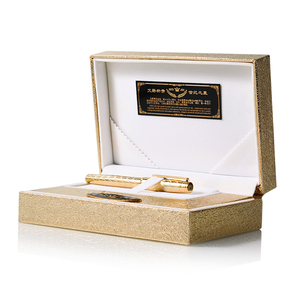Custom Logo Luxury Gold High Quality Plastic Gift Pen Box Case For Business Gift Package for Fountain Pen Ink Pen
