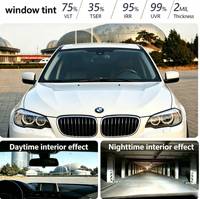 Lámina de Vinilo para Ventanas de Automóviles Precortada de 1.52*30M con 8 Años de Garantía, Protección de Privacidad Personalizada, Rollos de Película Negra para Ventanas de Automóviles