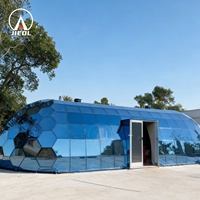 Tente dôme en verre sur mesure 6M/7M/8M, maison de glamping de luxe en plein air pour la famille