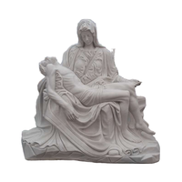 Grave Yard Tombstone Personnalisé Religieux Catholique Cadeau Cérémonie Pierres Tombales Sculpture Reproduction de Pieta Statue En Marbre Blanc