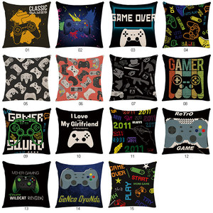 Capa de almofada para sofá de linho para sala de jogos, teclado e controlador de jogo com estampa digital para meninos - Product Image 2