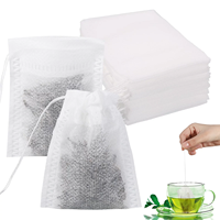 Sac d'emballage de filtre à thé parfumé vide en coton, non-tissé personnalisé en fibre de maïs jetable à base de plantes médicinales avec cordon de tirage