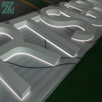 Panneau d'adresse en acier inoxydable 3D avec numéros de maison lumineux, bandes LED rétroéclairées pour une utilisation en extérieur