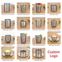 Gobelet rétro givré à double paroi 180/300 ml en acier inoxydable SS304 pour bière, cocktail, boisson, tasse en métal pour bar, restaurant