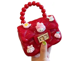 Wholesale new Fashionable Girls' Crossbody Handbags Mini Kids Shoulder Bags with PVC and Polyester Lining Candy Color Purses