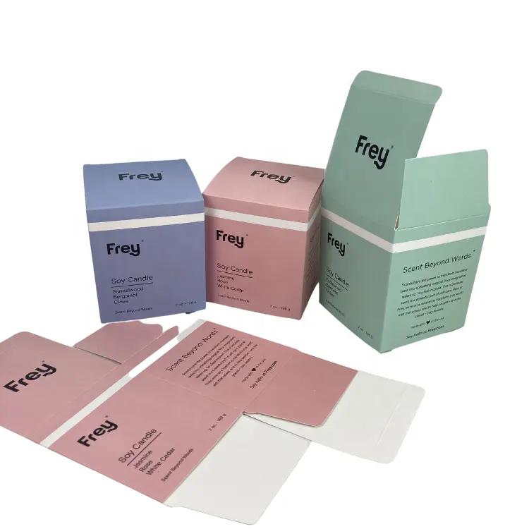 Boîte d'emballage écologique pour bougies de soja, 50 pièces, emballage personnalisé en papier pour cadeau parfumé