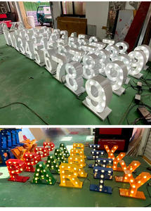 Lettres lumineuses géantes SHENGJIA de 6 pieds, ampoules LED, lettres lumineuses personnalisées géantes, enseigne lumineuse pour devanture de magasin - Product Image 3