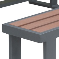 Meubles de jardin en aluminium et bois plastique modernes et commerciaux - Table de pique-nique longue avec 2 bancs pour hôtels, villas, jardins