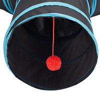 Tunnel de jeu multi-animaux pour chats, chiens et lapins, tube pliable à 3 voies pour chat avec trous, jouet interactif d'intérieur pour animaux de compagnie/