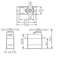 Mini Servo Digital 9G con Retroalimentación de Posición, Engranaje Metálico Unisex con Carcasa de Plástico, Motores de Control Remoto Micro para Juguetes RC