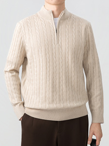 Maglione da <span class=keywords><strong>Uomo</strong></span> Business Personalizzato in Lana/Cashmere 220g, Stile Old Money, Lavorato a Maglia con Logo Frontale, Anti-Pilling, <span class=keywords><strong>Slim</strong></span> Fit, per Autunno e Inverno - Product Image 3