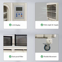 Refroidisseur d'eau axial portable KDT-90 avec écran LCD, 3 vitesses, roulettes verrouillables, 30-50 ㎡   Ventilateur de refroidissement commercial