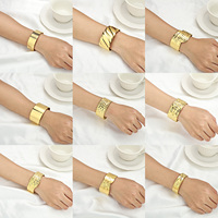 Bracelets personnalisés de luxe en or 18 carats en acier inoxydable, bijoux de manchette étanches et épais, ensemble de bracelets de créateurs personnalisés pour femmes