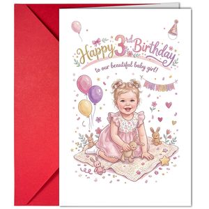 Biglietto d'<span class=keywords><strong>Auguri</strong></span> Divertente per <span class=keywords><strong>Compleanno</strong></span> <span class=keywords><strong>Bambina</strong></span> <span class=keywords><strong>1</strong></span>-10 Anni con Messaggio e Busta Vuota, Set in Carta Patinata - Vendita all'Ingrosso - Product Image 3
