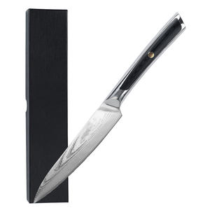 Couteau de cuisine utilitaire de 5 pouces VG10 Damas, couteau à éplucher les fruits avec manche G10, coffret cadeau premium, couteaux à découper les <span class=keywords><strong>légumes</strong></span> - Product Image 3