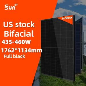 Sunplus 445W N-Type pour panneau solaire monocristallin bifacial, haute performance, efficacité de 23%, module photovoltaïque résidentiel, entièrement noir - Product Image 1