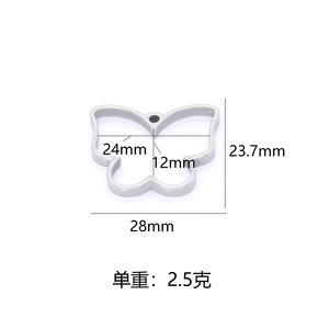 Stainless Steel Heart Butterfly Shape Pendant DIY Jewelry Accessories Middle Size Oil Dripping Pattern - Product Image 2