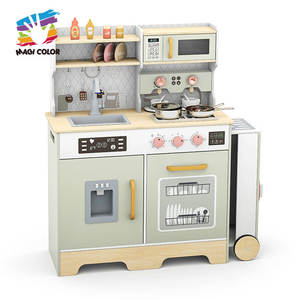 Juego de juguetes de cocina de <span class=keywords><strong>madera</strong></span> grande para cocina y comida, W10C1016, incluye horno microondas, <span class=keywords><strong>pizarra</strong></span> pequeña, teléfono, características de luz de sonido - Product Image 6