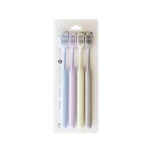 Wide <b>Head</b> Toothbrush 4 Pack Soft Bristle Adult Manual Toothbrush For Daily Use - Product Image 3