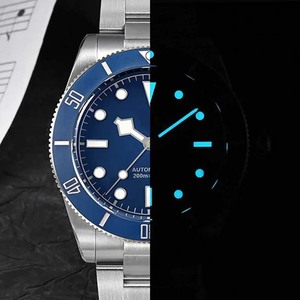 Montre automatique de plongée vintage, saphir, luminescente, revêtement antireflet, lunette en céramique, étanche, montre-bracelet pour homme - Product Image 6