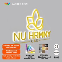 Letrero Carrey Personalizado con Logotipo 3D, Letras de Canal Metálicas Luminosas de Alta Gama para Exteriores, Letrero LED de Acero Inoxidable Retroiluminado para Tiendas de Lujo
