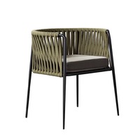 Chaises et tables de salle à manger d'extérieur modernes et minimalistes en métal tressé pour patio, balcon, café, salon de thé