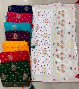 ชุดส่าหรีสีขาวสวยชุดคอลเลกชั่น dola Silk banarsi - Product Image 1