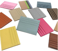Porte-cartes en cuir véritable X49 prêt à être expédié, porte-cartes classique fin en cuir, mini portefeuille
