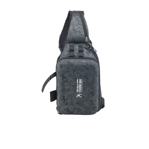 Sac à bandoulière de pêche multifonctionnel personnalisé, sac à bandoulière en polyester imperméable avec insertion de canne pour le stockage des appâts - Product Image 1