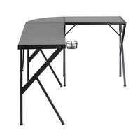 GMD15-3 bureau de jeu en forme d'angle avec porte-gobelets pour écouteurs grand bureau de jeu de table de jeu robuste en forme de L