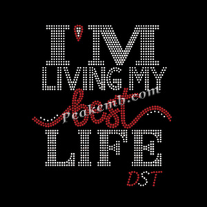 Custom Black History Rhinestone Transferencia de Calor Hierro en I Am Living My Best Life para Camisas Sudaderas con capucha - Product Image 3