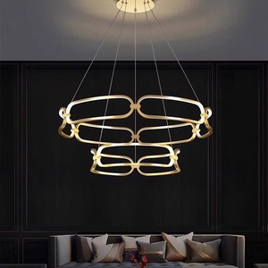 New Design Nordic Modern Minimalist bar Restaurant Shop Living Room Metal Ring <b>Chandelier</b> - Product Image 4