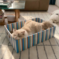 Griffoir et Lit pour Chat en Carton Ondulé – Durable, en Papier Ondulé, Ne Se Décolore Pas, Grande Taille, Boîte Jouet pour Chat