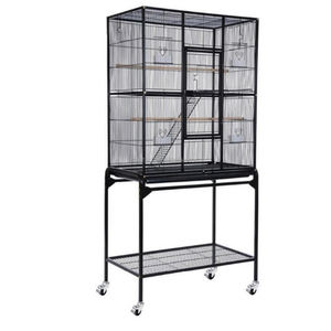 Grande <span class=keywords><strong>cage</strong></span> d'élevage d'oiseaux de volière producteur fil métallique avec support séparé bois acier fer matériel pour perroquets emballés dans une boîte - Product Image 1