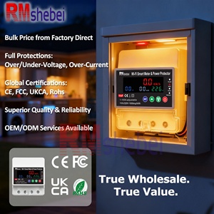 Rmshebei tuya cuộc sống thông minh có thể điều chỉnh Wifi ngắt mạch điện áp kỹ thuật số bảo vệ hiện tại kWh Meter 100A DIN năng lượng Meter trường hợp - Product Image 2