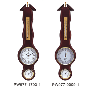 Reloj de pared de madera maciza de diseño clásico europeo, estación meteorológica, barómetro, termómetro, higrómetro, mecanismo - Product Image 4