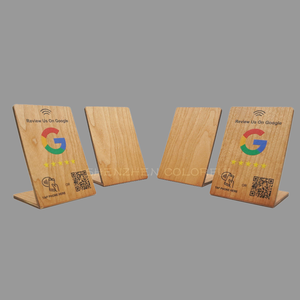 16 Years Custom 13.56Mhz <strong>Smart</strong> NFC Cards RFID Wood Google Review Card QR <strong>Code</strong> Wooden Hotel Card Nfc Social Media Reviews Stand - Product Image 3